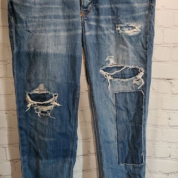 American Eagle Outfitters tomgirl distressed jeans size 0 - Picture 3 of 10